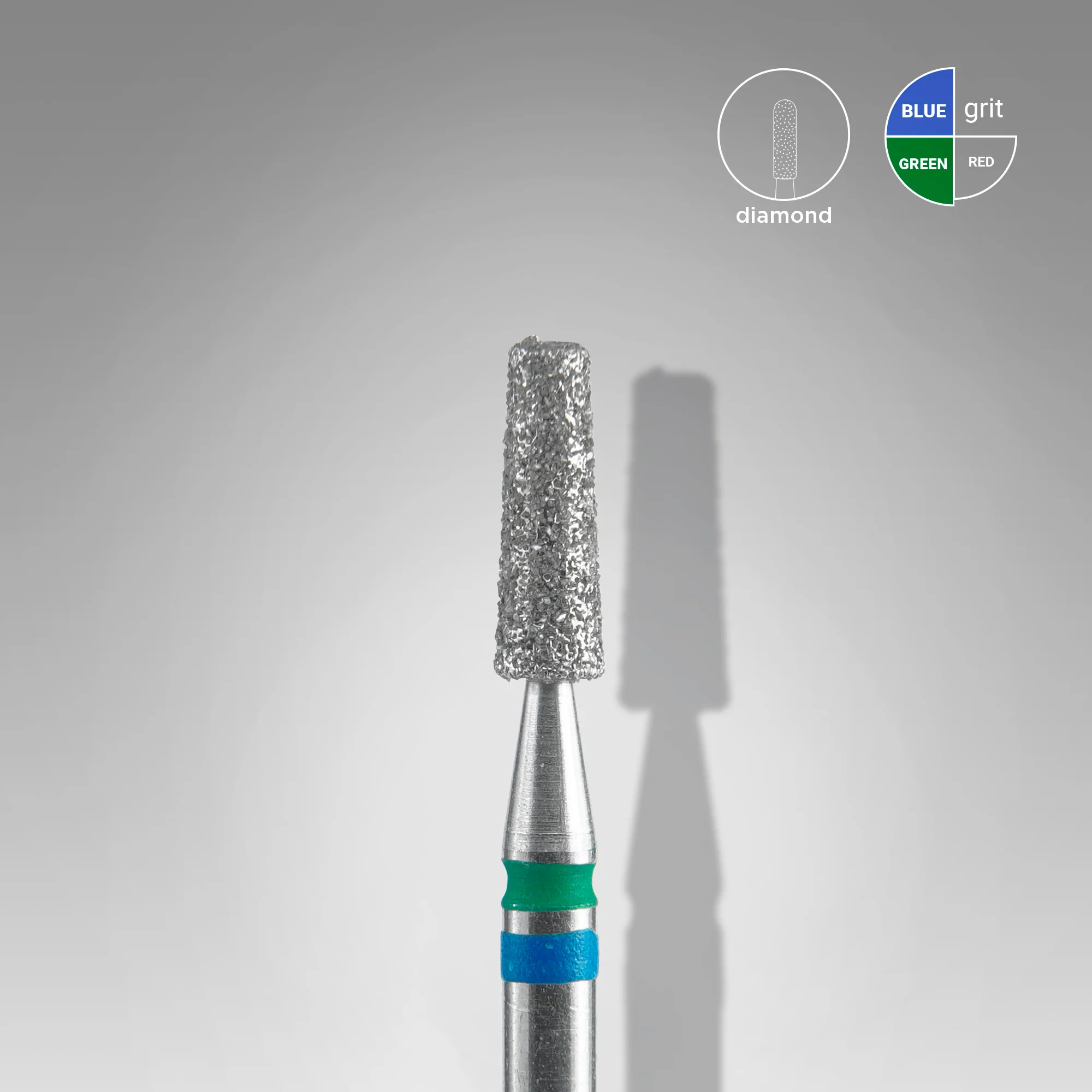 Punta Diamantata DUO BLU-GREEN EXPERT diametro testa 2,5 mm / parte lavorante 8 mm