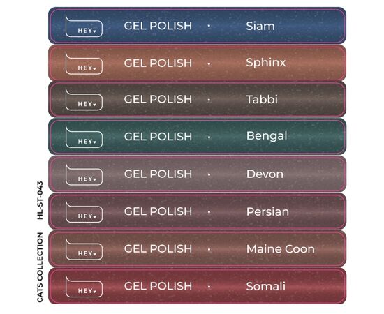 Set di adesivi per nail tips dimostrativi GELPOLISH CAT'S
